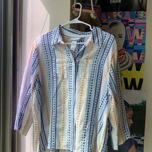 Alfred Dunner 3/4 Sleeve Top (Abstract Pattern)